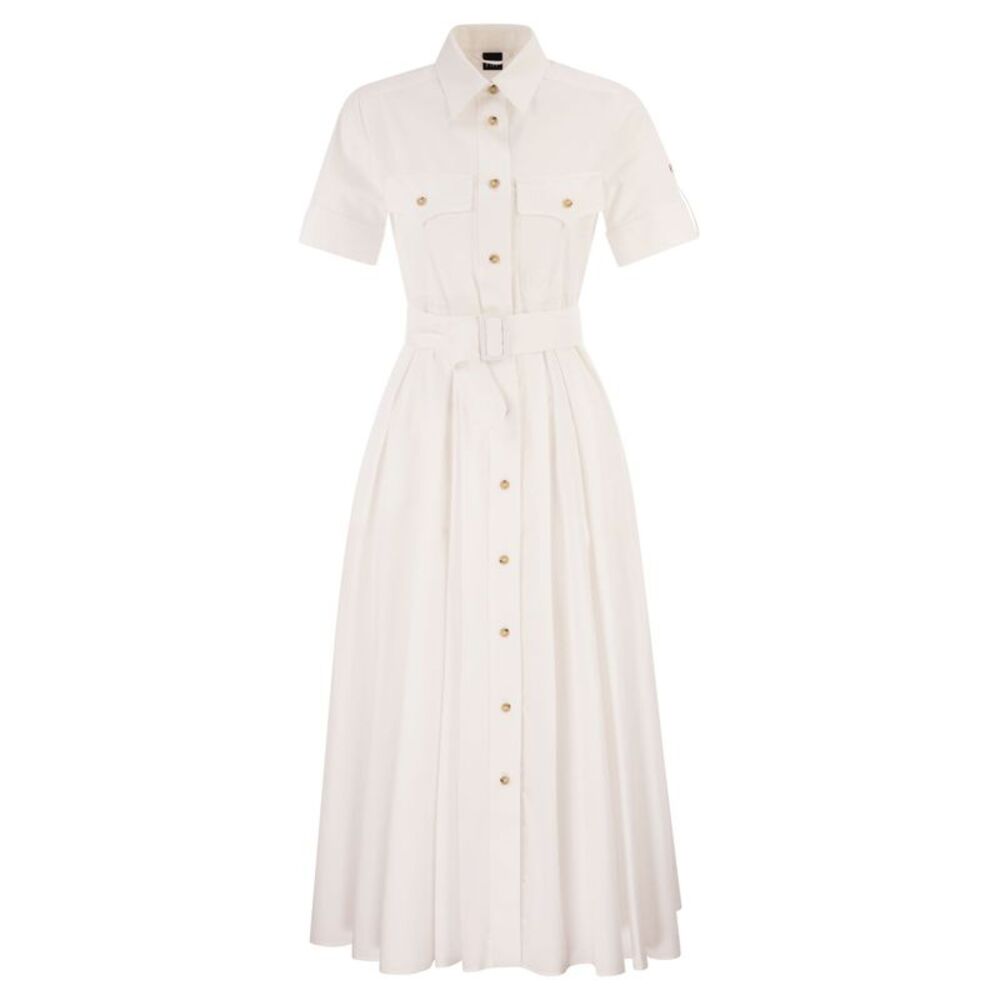 Fay Women Stretch Cotton Poplin Shirt Dress